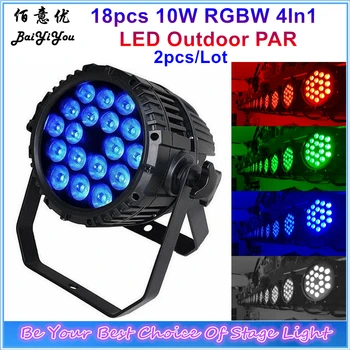 

2pcs/Lot IP65 18pcs 10W RGBW 4In1 LED Outdoor Par Light 18x12W Full Color Waterproof PAR Light For Party Show Stage Wash Effect