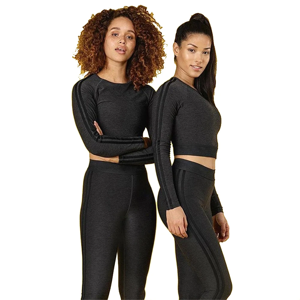 2 Pieces Running Sports Suit Tights Women Yoga Tracksuit Set Fitness Bra Elastic Workout 