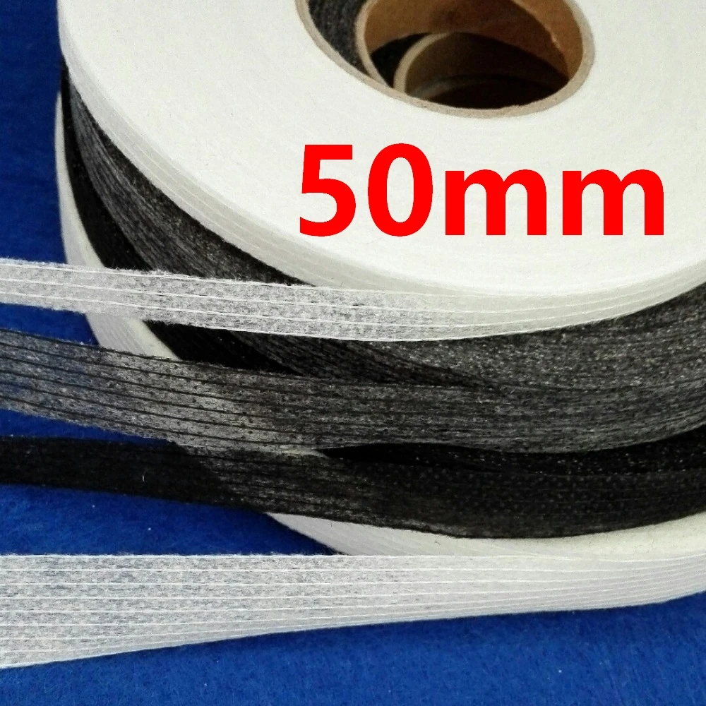 

50mm Wide 100 Meters Non-woven Fabric Fusible Single Side Adhesive Tape Interlining Cloth Lining to Prevent Transformation