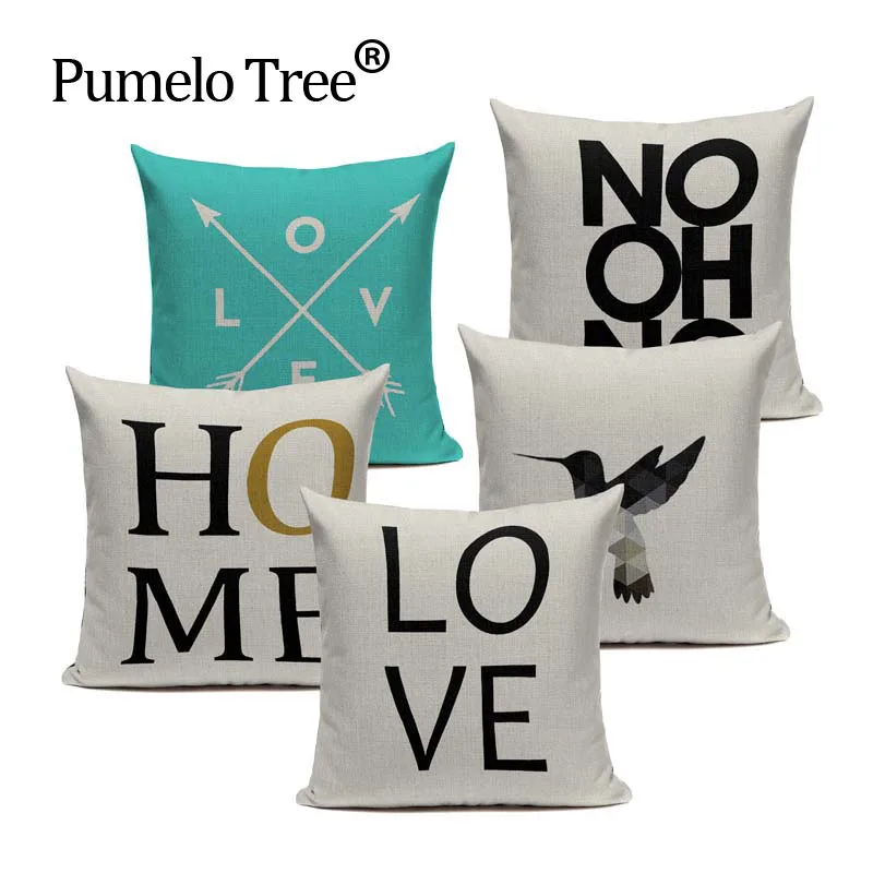 

Animal Love Nordic Cushion Cover Black White Geometric house cushion Sofa Pillow Seat Minimalist Home Decor capa de almofada