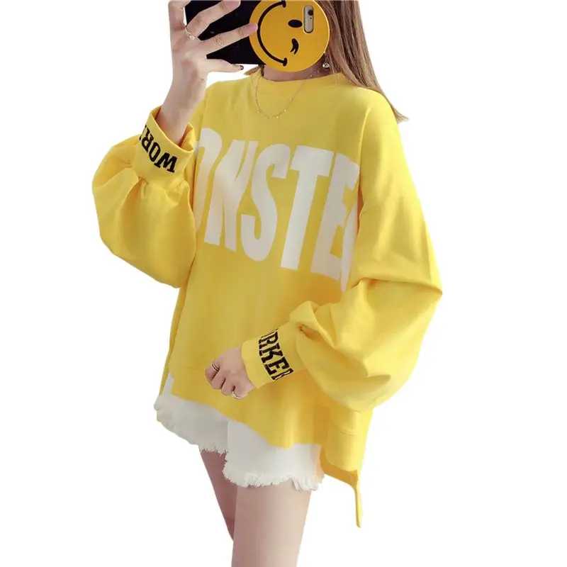 زائد حجم 3XL طويلة الأكمام البلوز المتناثرة هوديي النساء إلكتروني طباعة الصوف بلوزة كاجوال هوديي الشارع الشهير هوديي الخريف