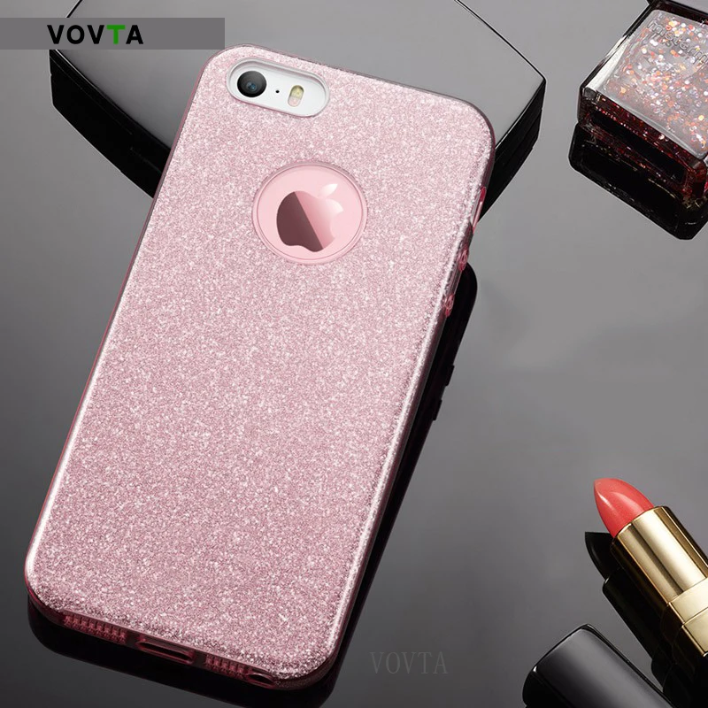 Luxury Glitter Sparkle Bling Cases for iPhone 6s Case Shiny Cover 6 7 8 Plus 3 Layer Clear For X |