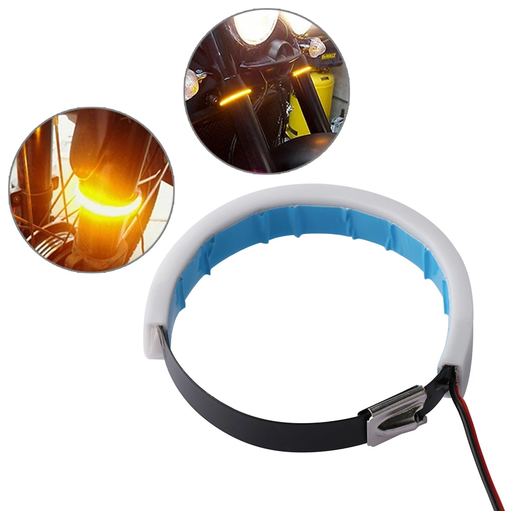 

1PC High Flexible Quality Motorcycle SMD LED Strip Clean Look Fork Turn Signal Indicator Light Motorbike Styling Tools