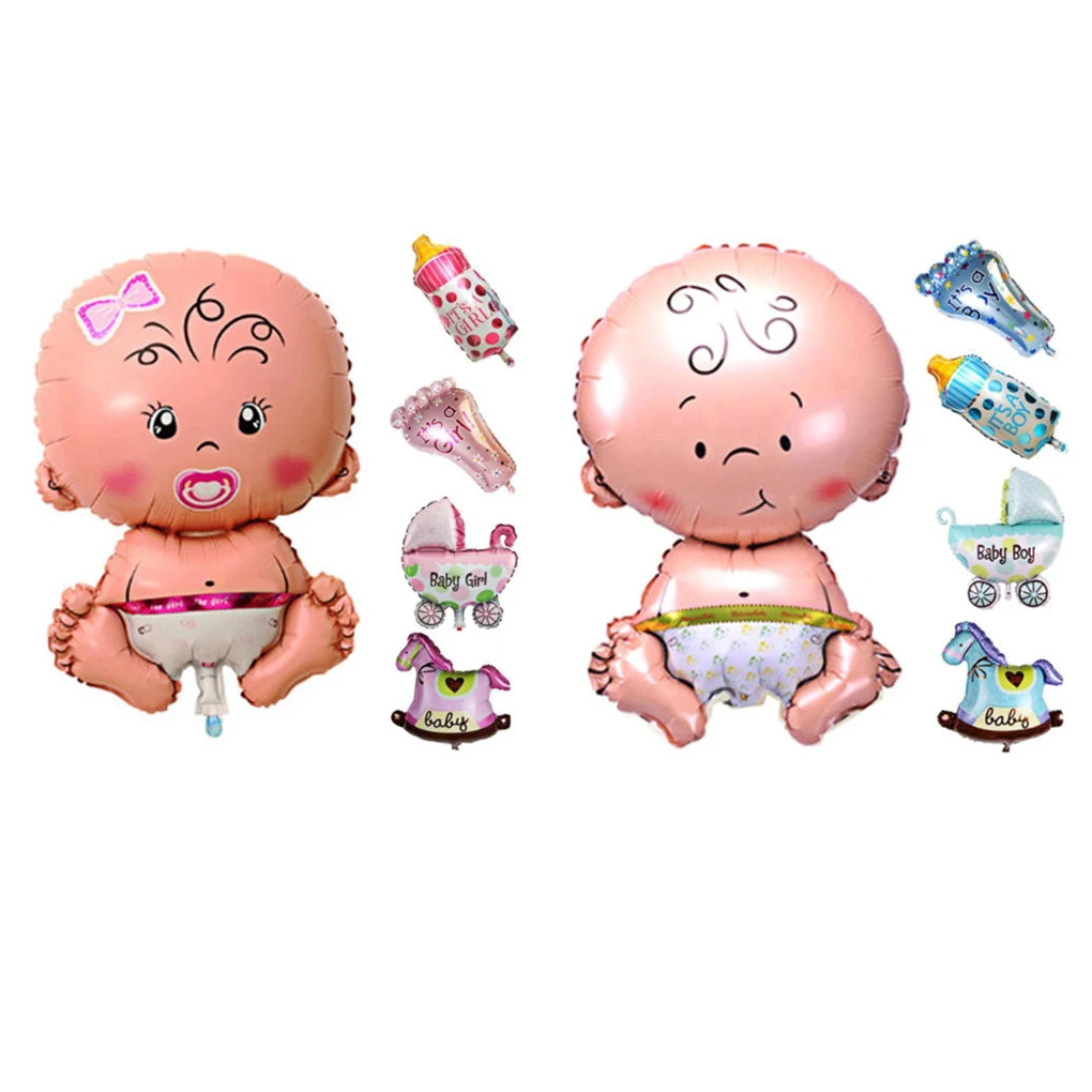 

Hot Sale 5PCS/Set Baby Cartoon Shower Balloons Inflatable Foil Decoration Boy Girl Birthday Party Toys