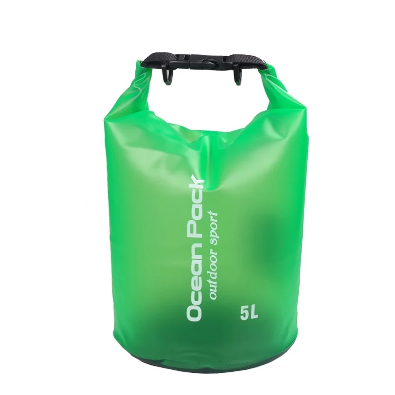 2L 5L 10L Outdoor Waterproof Swimming Upstream Bag Bucket Dry Sack Storage Bag River trekking Rafting Kayaking Travel Bags - Цвет: Green