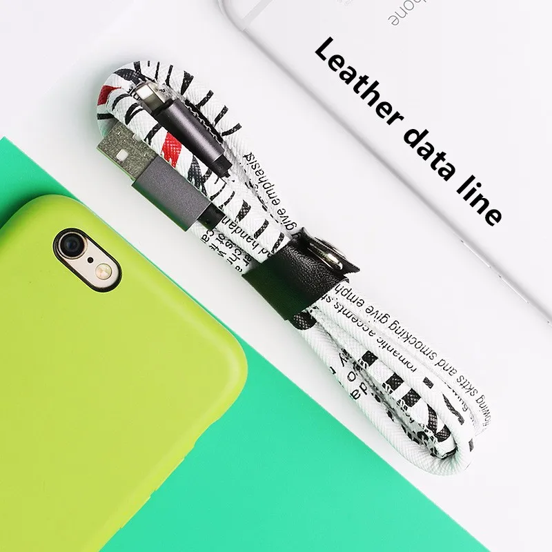 Новый кожаный зарядный кабель для iPhone 6 7 8 X XR, стильный USB микро кабель 100 см 2A, быстрая зарядка для мобильного телефона, зарядное устройство Новый кожаный зарядный кабель для iPhone 6 7 8 X XR, стильный USB микро кабель 100 см 2A, быстрая зарядка для мобильного телефона, зарядное устройство