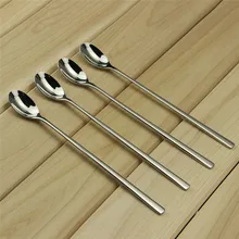 Hohe Qualität 4-teilig Edelstahl Stiel Löffel für Tee Dessert Kaffee Rühren Eis