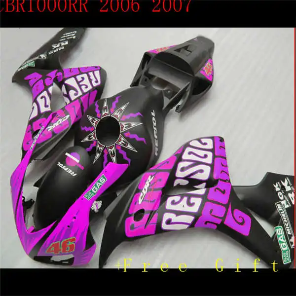 

H-100% purple black NEW Orange For CBR1000RR 2006-2007 CBR 1000 1000RR CBR1000 RR Red black 06 07 2006 2007 Fairing Kit