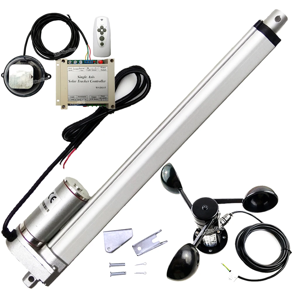 1500N 12" Linear Actuator 12V DC Motor &Electric Controller &Anemometer