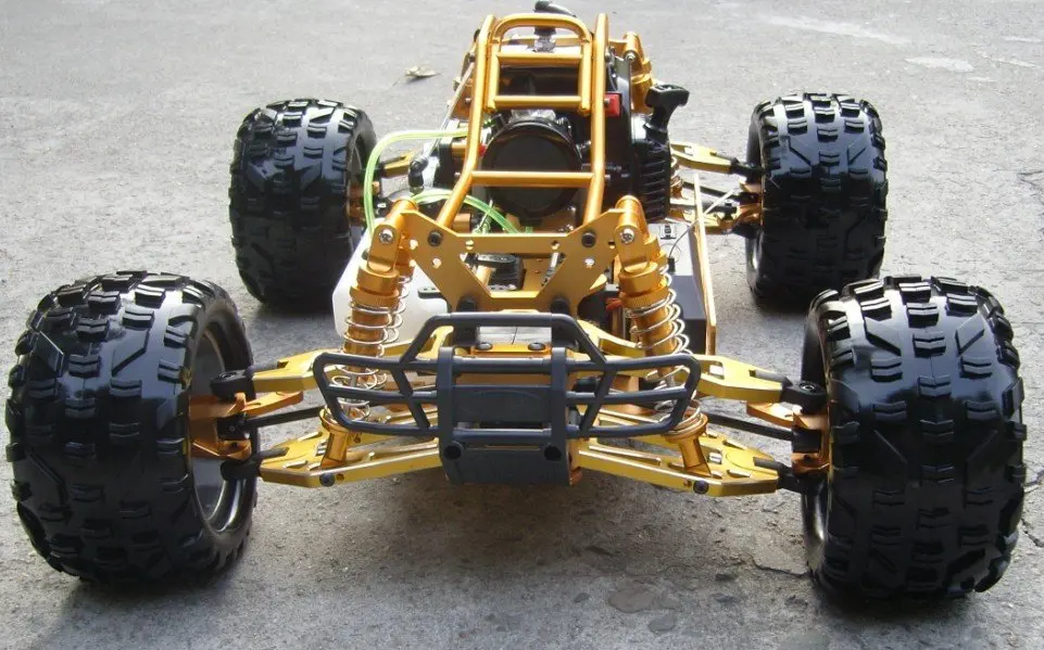 1:5 4WD rc car reverse gear 30.5CC nylon version main frame gold and