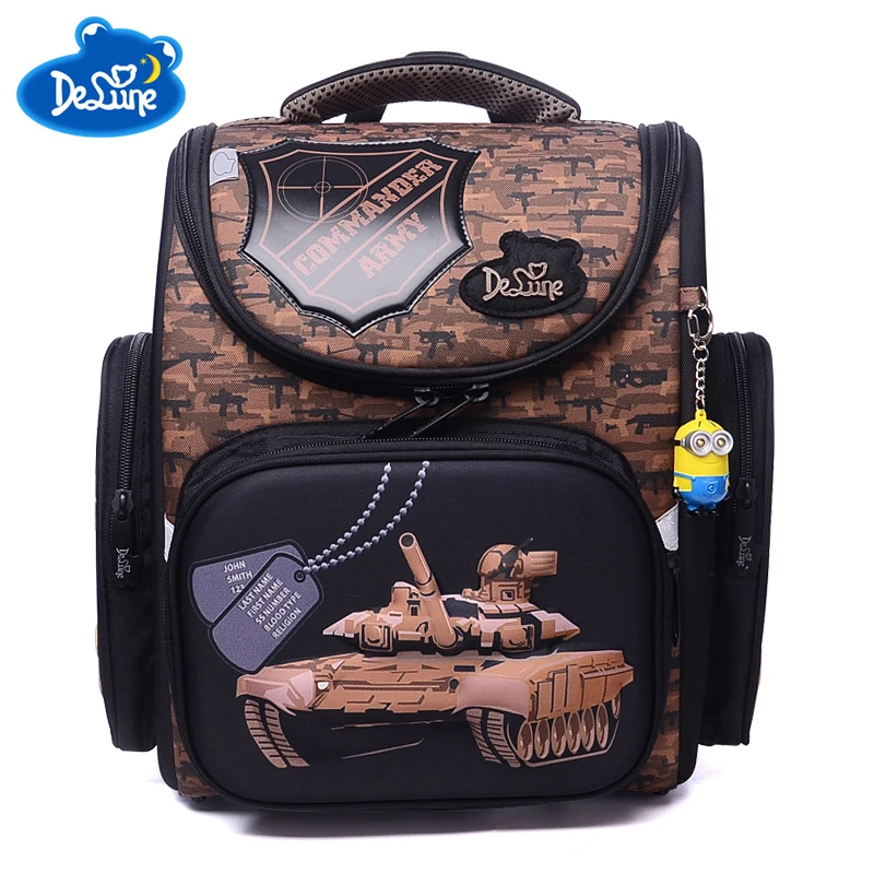 

Delune Brand Orthopedic School Bags for Boys Cars Cartoon EVA Folded Children Primary 1-5 Grade School Backpack Mochila Infantil