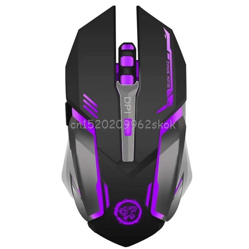 

Wireless Silent Rechargeable 2400 DPI PC USB Optical Ergonomic Gaming Mouse #H029#