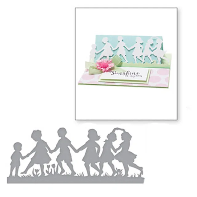 

New Metal Cutting Dies Children Dancing Frame Stencil for DIY Scrapbooking Decorative Craft Embossing Paper Cards Making Die cut