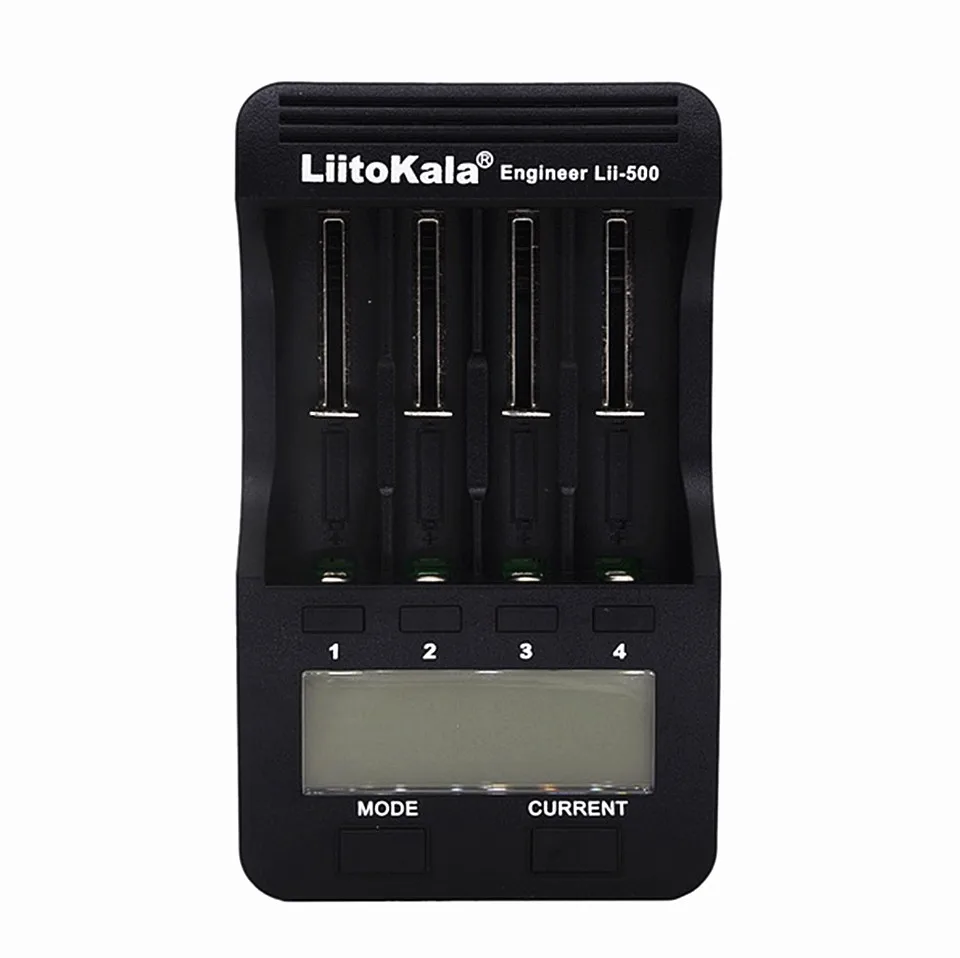 Умное устройство для зарядки никель-металлогидридных аккумуляторов от компании Liitokala lii-500 ЖК-дисплей 18650 Батарея Зарядное устройство lii-500 для 18650 18350 17500 25500 14500 26650 1,2 V AA, AAA, никель-металл-гидридных аккумуляторных батарей lii500