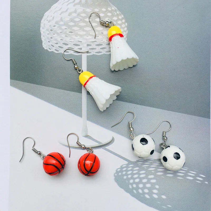 

Mini badminton Drop Earrings for Women Fashion Accessories Girl DIY Handmade Unique Personality Dangle Earrings Jewelry Gift