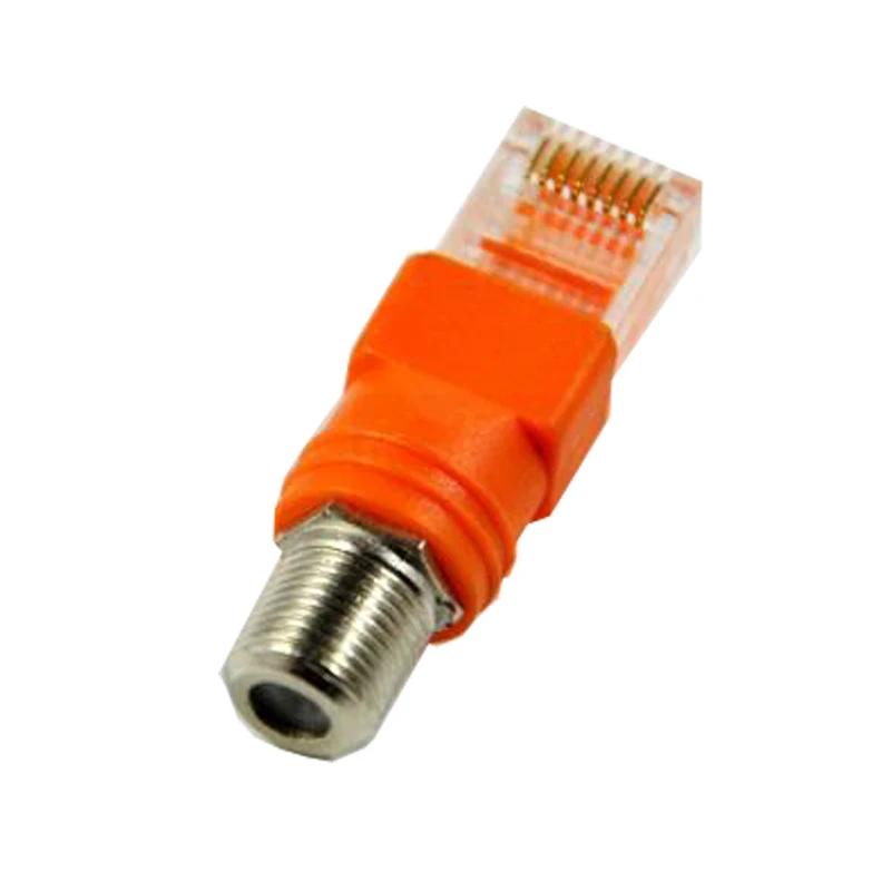 2Pcs/Lot F Type Connector RF Female to RJ45 male Coaxial Barrel Coupler