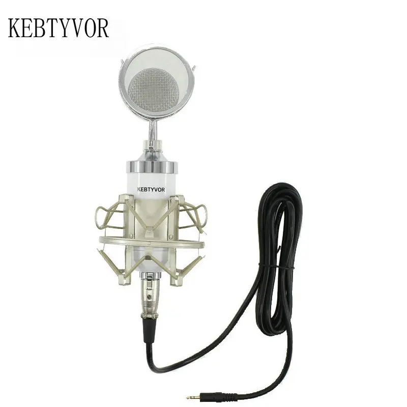 Comprar Micrófono condensador profesional de grabación de estudio de sonido BM 8000 con soporte de enchufe de 3,5mm para grabación de Audio Personal KTV