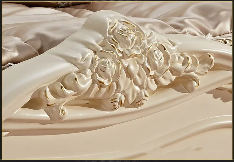 Высококачественная Модная европейская французская резная кожаная кровать, мебель для спальни 1,8 м d1402