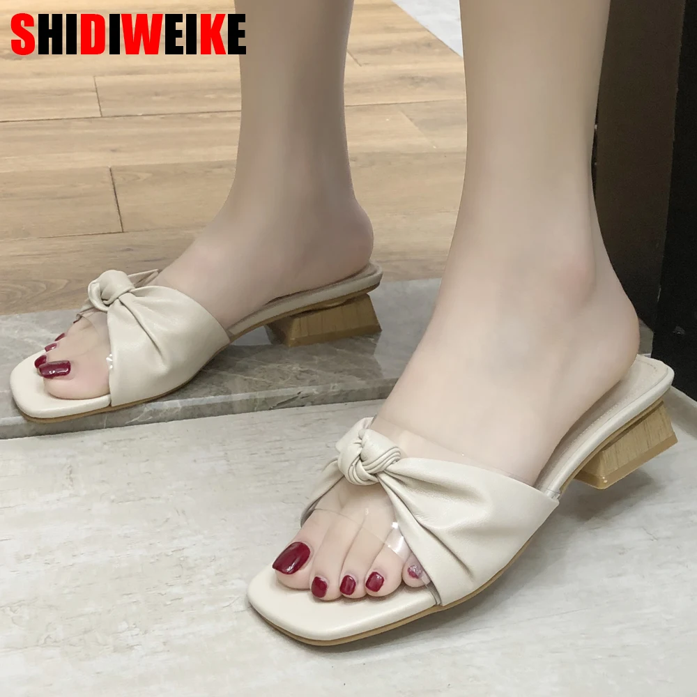 

2019 Summer Ladies Slippers Shoes Women Casual Wedge Slip-On High Heel Platform Peep Toe Shoes Bow Sandals Zapatos De Mujer