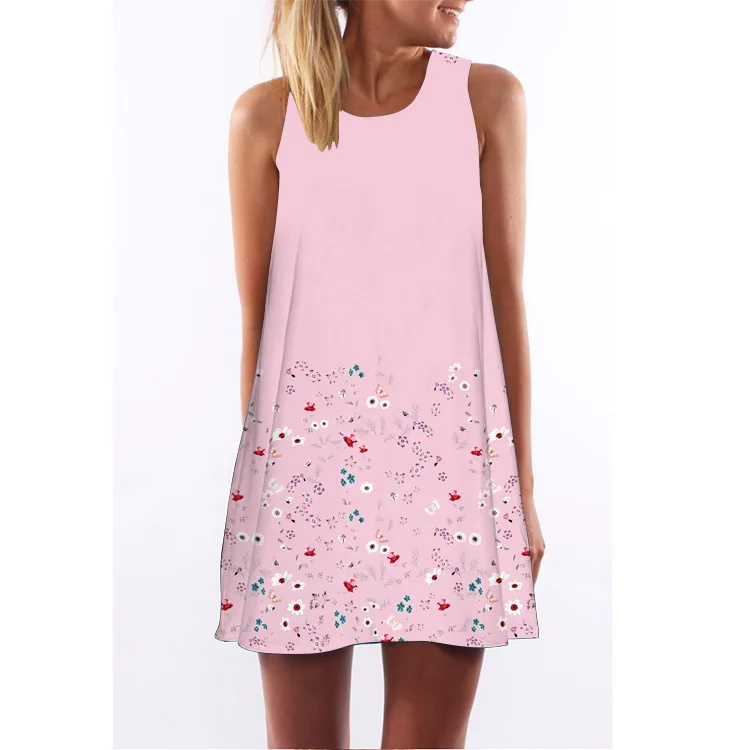 Women Funny Dress Cute Printed Elegant Dress Sundress Funny Sleeveless