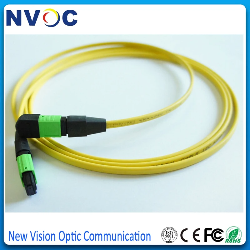 5 шт./лот SM 3 м 12 ядер MPO Female to Fiber Patch Cord 9/125 G657A1 B Type желтый 0 мм мини круглый кабель