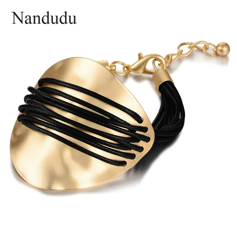 Nandudu Новое поступление обертывание кожаный веревочный браслет для женщин