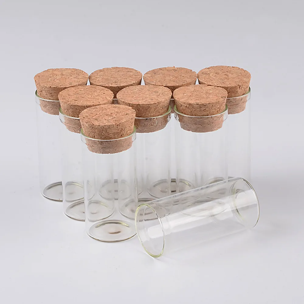 12ml Empty Glass Test Tube Bottles With Cork Stopper Transparent Mini Vials Jars Food Spice Bottles5