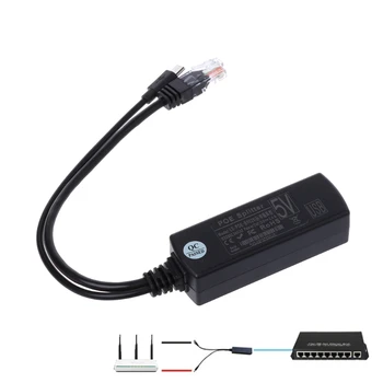 

New Power Over Ethernet 48V To 5V 2.4A Active POE Splitter Micro USB Plug Y Cable Drop ship