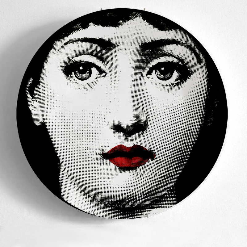 10-дюймовая шпилька для Fornasetti таблички для дома украшения Рождественские украшения для ужина пластина декоративная настенная посуда черный, белый цвет настенные тарелки - Цвет: 29