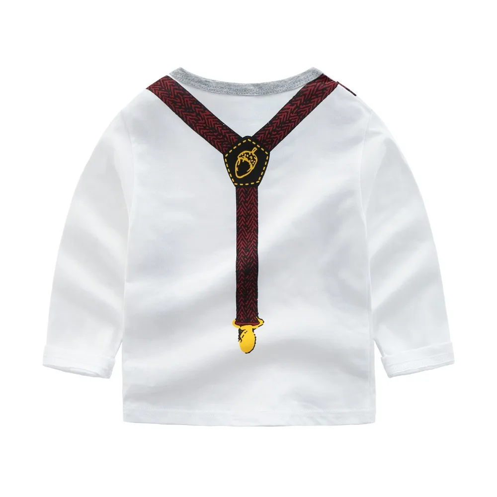 Kimocat Spring And Autumn Baby Boy Clothes Gentleman Tie Collar Handsome Cotton Baby Shirt Lucky Child Baby Boy T-Shirt