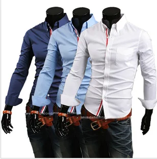 2018 brand office men's shirt high quality solid color