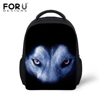

FORUDESIGNS 3D Animals Wolf Printing Kids Backpack Preschool Kindergarten Children Bag Toddler Boys Girls Tiger Dog Bagpack