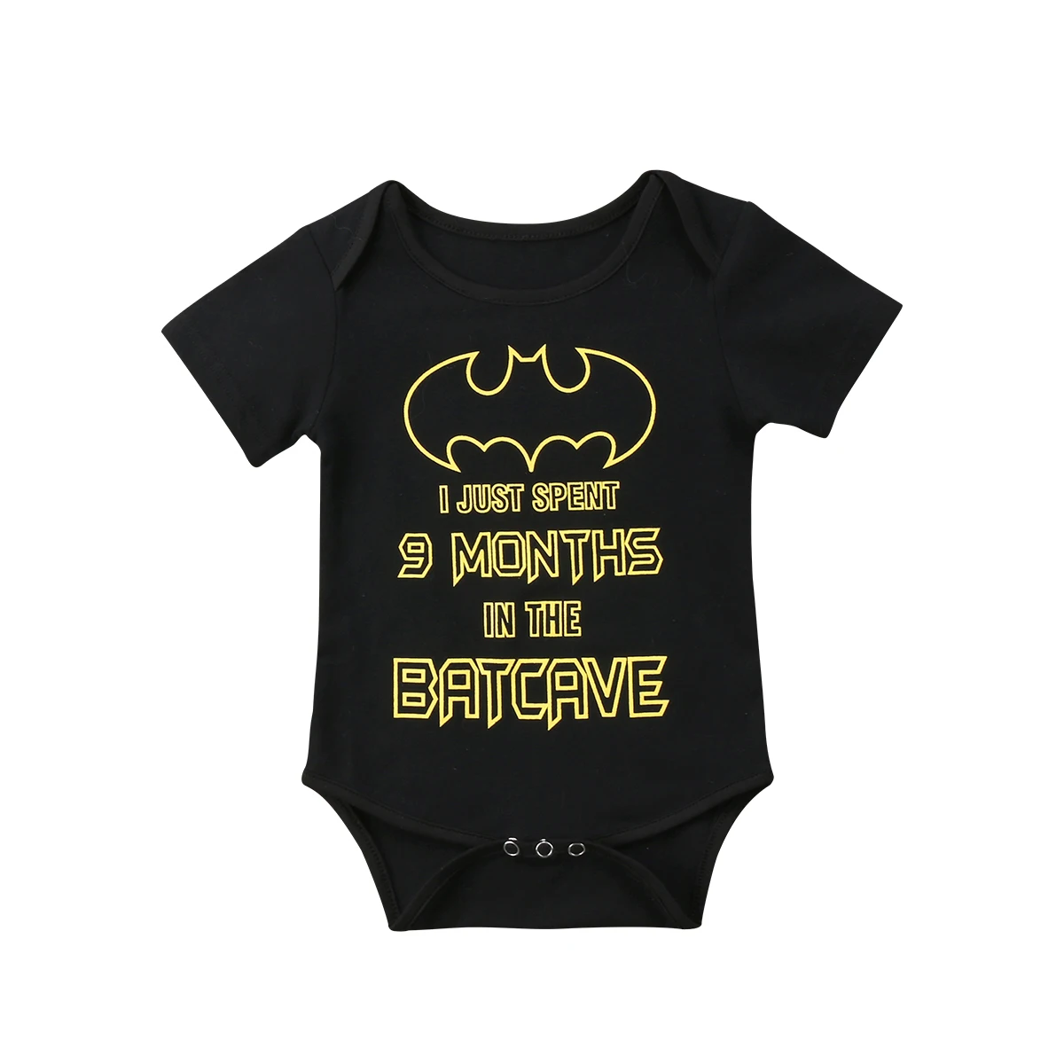 

2018 Newborn Baby Boy Girl Batman Short Sleeves Cotton Black Bodysuit Summer Clothes Casual Cotton Outfits