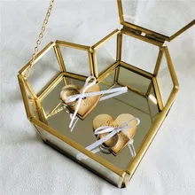 Персонализированные свадебные услуги подарок сердце геометрическое кольцо коробка на заказ цветок шкатулка для драгоценностей кольцо подушку для свадебных украшений