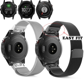 

Quick Band Easy Fit Milanese Loop Stainless Steel Strap for Garmin Fenix 5 Smart Watch for garmin fenix 5 22mm wrist band strap