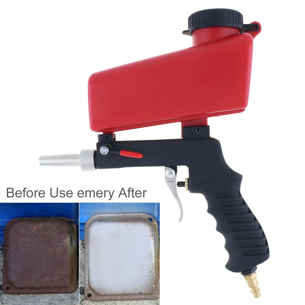 Portable Hand Held Pneumatic Sand Blasting Gun Sandblasting Upper Pot