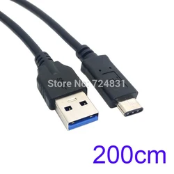 CY 6 pies 2m USB 3,0 3,1 tipo C conector macho A Cable de datos estándar tipo A macho de alta calidad