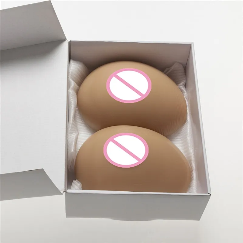 Drag Queen Transgender Silicone Boobs 1400g/pair Suntan Full Silicone Breast Forms Enhancer