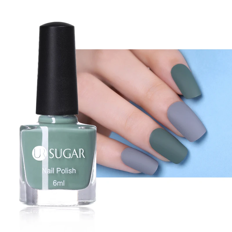 Матовый лак для ногтей UR SUGAR чистый цветной 6 видов цветов розовый серый пашм