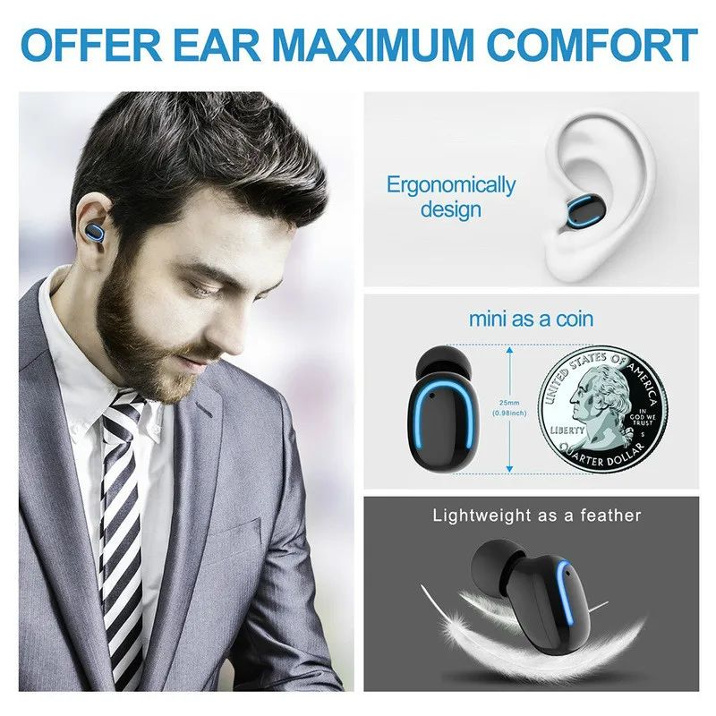 Newset TWS Bluetooth 5 0 Earphone Stereo Wireless HIFI Sound Sport Earphones For iPhone xiaomi Smart Phone