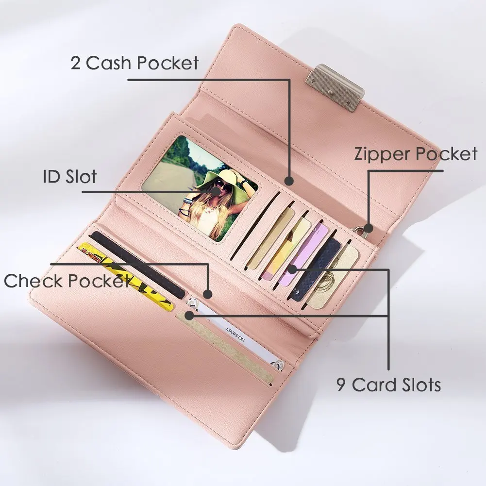 Икона женские обои RFID Блокировка двойные мульти карты Чехол кожаный
