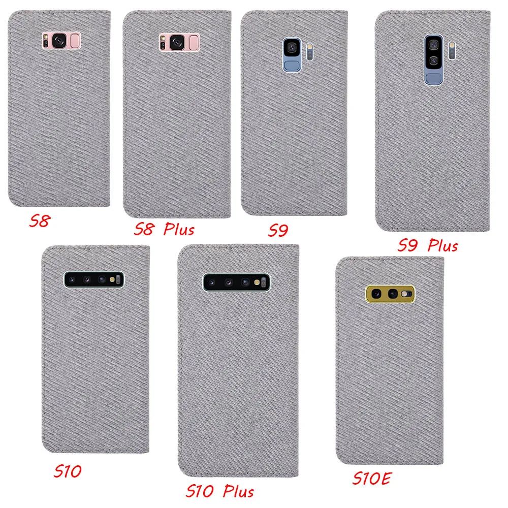 Льняной тканевый флип-чехол для телефона samsung Galaxy S10, S8, S9 Plus, S10E, Ретро стиль, карман для карт, чехол, защита от пыли