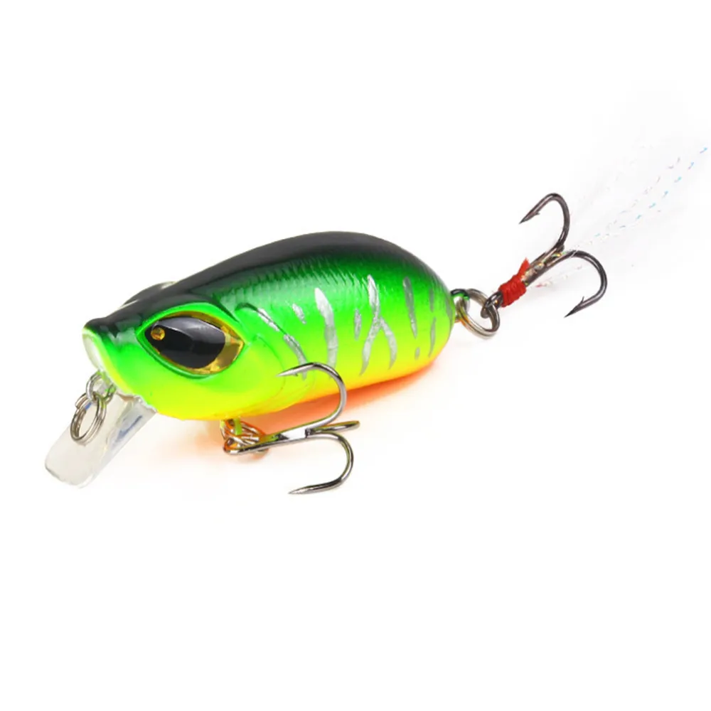 

1Pcs Fishing Lure 50mm 8.1g CrankBait Swim Hard Artificial Bait Isca Wobblers Fishing Bait Treble Hook with Feather Peche