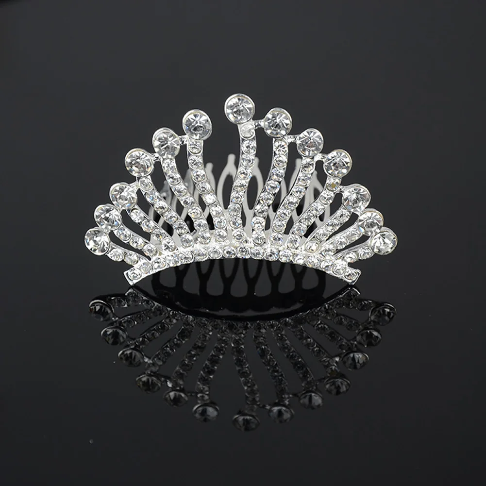 Прямая ; ; Свадебная расческа принцессы с кристаллами для волос; повязка на голову; Праздничная корона; Тиара; вуаль; APR28 - Окраска металла: COLOR 1