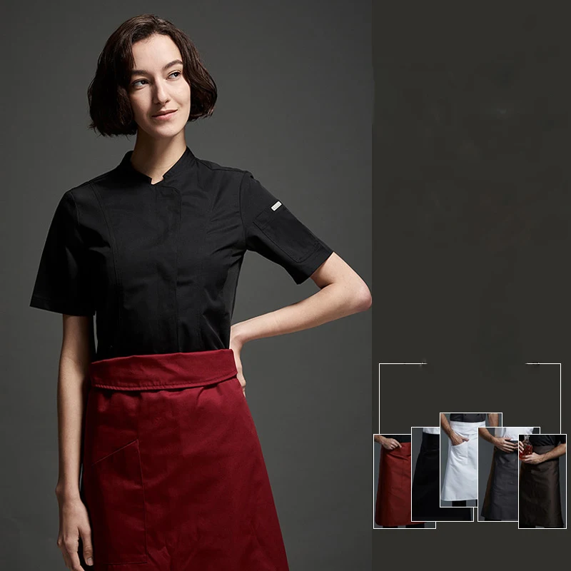 Профессиональная куртка шеф-повара, Новинка лета, женская модная дизайнерская тонкая дышащая Туника шеф-повара для пекарни, пальто для повара, униформа для кухни