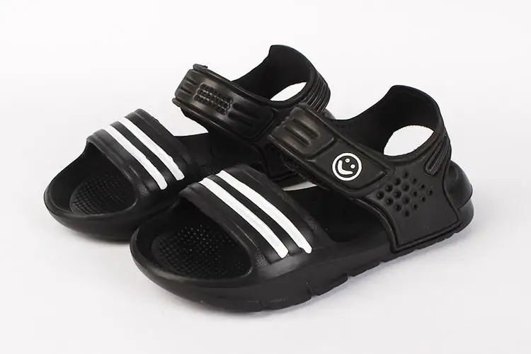 Новинка; Летние крутые сандалии для маленьких девочек и мальчиков; детская обувь для малышей; нескользящая износостойкая обувь - Цвет: H32-Black