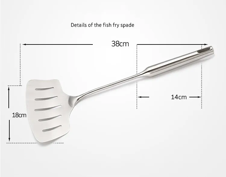 Лопата для жарки рыбы из нержавеющей стали, лопатка для жарки рыбы, лопатка для сковородки, дырявый совок, переворачивание стейка
