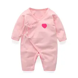 Детские комбинезоны для новорожденных мальчиков и девочек, весенне-осенние хлопковые комбинезоны для малышей, детские пижамы с длинными