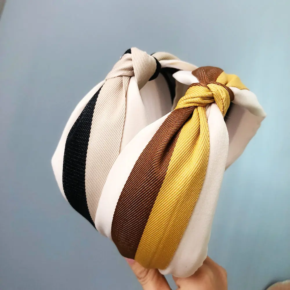 2018 Корейская Новая мода аксессуары для волос ткань полоса контрастный цвет крест