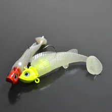Wholesale 30pcs 9cm/16g Soft Lure Fishing Soft Baits With Hooks Glowing Fishing Lure artificial bait Fish Luminous Wobbler fu16